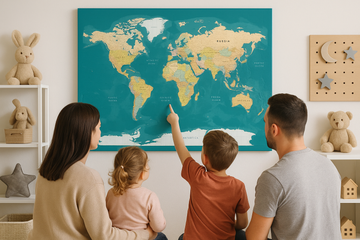 Making memories as a family, how a push pin world map brings you closer, Push Pin Travel Map